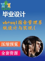 vb+sql宿舍管理系統(tǒng)設(shè)計與實現(xiàn)(源代碼+系統(tǒng))